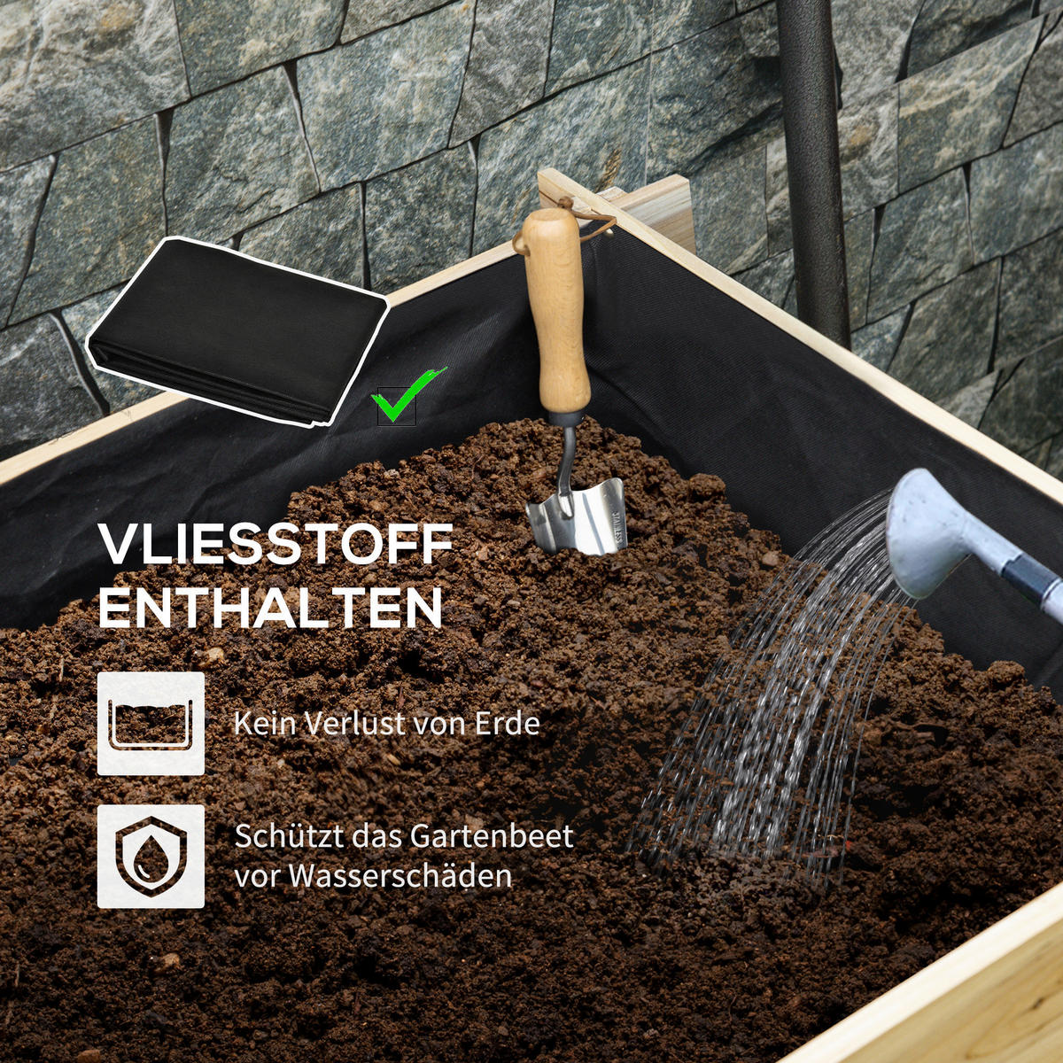Outsunny Stufenbeet B/H/L: ca. 93x35x93 cm Stufenbeet - natur (93,00/93,00/35,00cm) - Outsunny