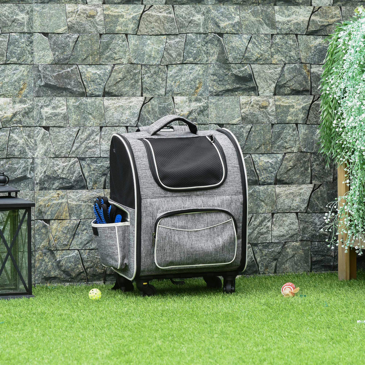 PawHut Tragetasche für Haustiere schwarz Polyester B/H/L: ca. 33x51,5x43 cm Tragetasche für Haustiere - weiß/schwarz (43,00/33,00/51,50cm) - PawHut