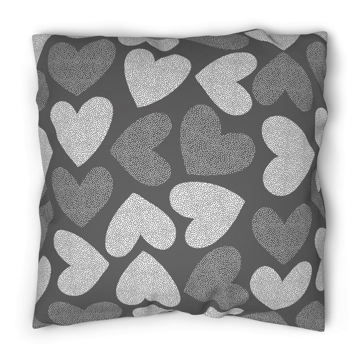 Microfaser Bettwäsche Fleece Bettwäsche_Fleece Herzen 135x200cm - grau (135,00/200,00cm)