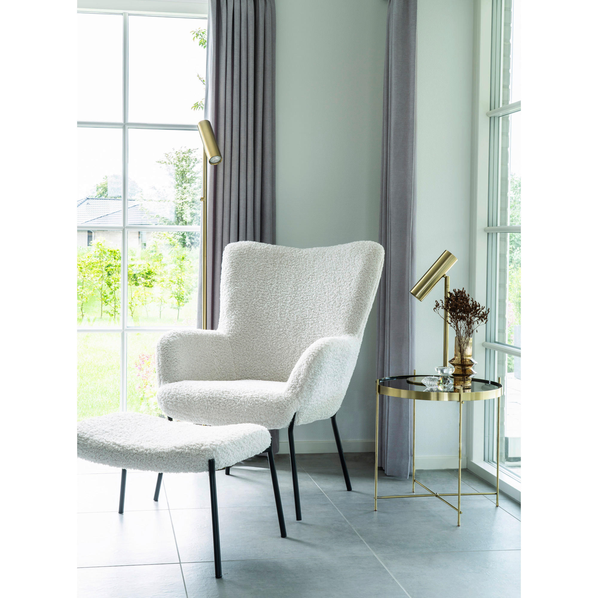 Housenordic Tischleuchte messing Stahl B/H/T: ca. 20x47x20 cm 1 Brennstellen LED-Tischleuchte_Lia - messing (20,00/47,00/20,00cm) - Housenordic