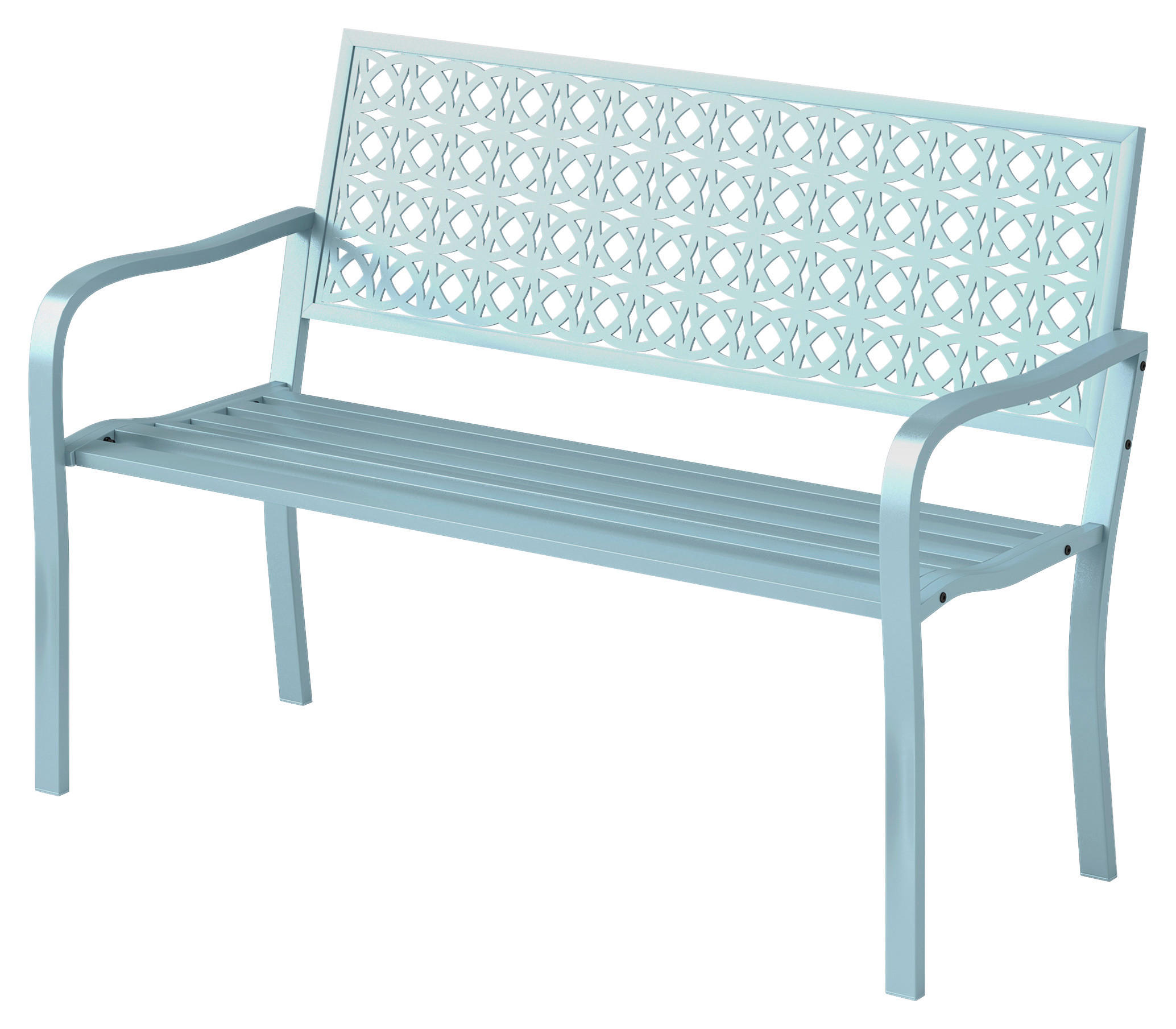 Outsunny Gartenbank blau Stahl B/H/L: ca. 63x85x127 cm Gartenbank - blau (127,00/63,00/85,00cm) - Outsunny