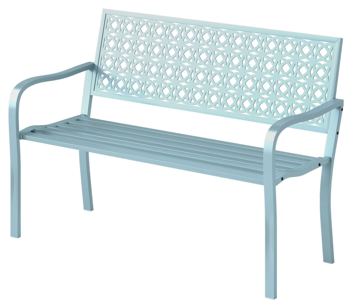 Outsunny Gartenbank blau Stahl B/H/L: ca. 63x85x127 cm Gartenbank - blau (127,00/63,00/85,00cm) - Outsunny