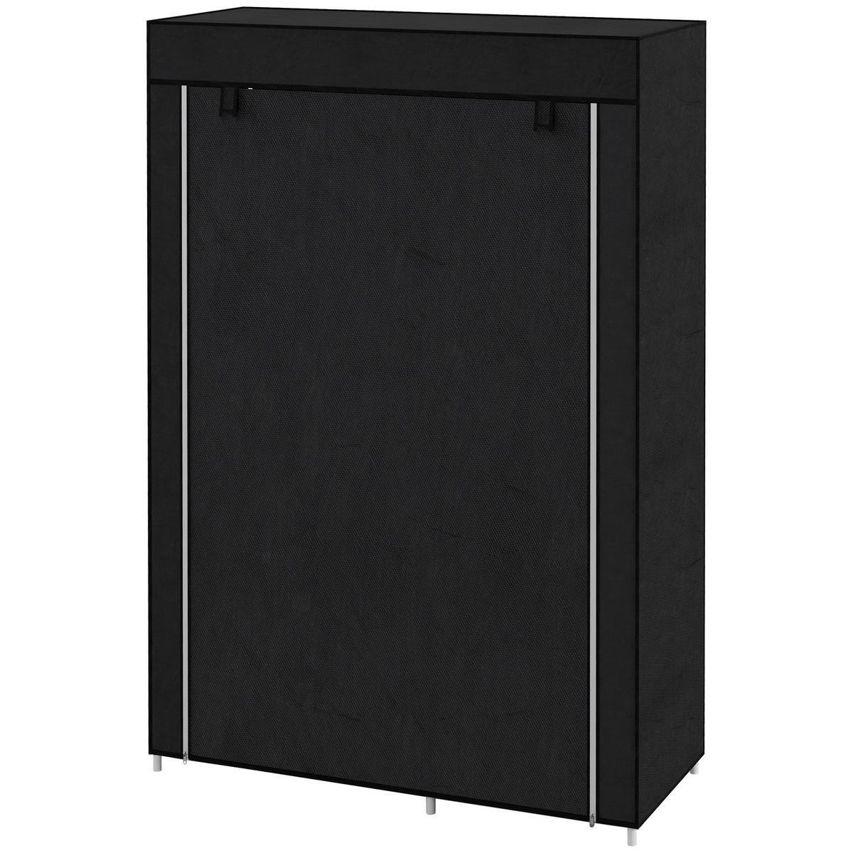 HOMCOM Kleiderschrank schwarz Polypropylen B/H/L: ca. 43x103x162,5 cm Stoffschrank - schwarz (162,50/43,00/103,00cm) - HOMCOM