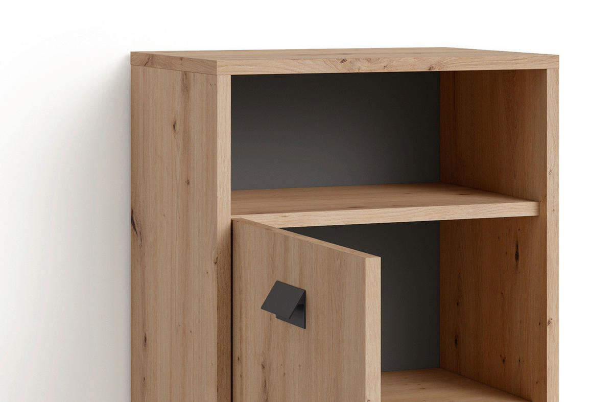 Schrank WELLNESS Eiche Artisan Nachbildung anthrazit schwarz schwarz B/H/T: ca. 42x77,5x31 cm WELLNESS - Eiche/schwarz (42,00/77,50/31,00cm) - byLIVING