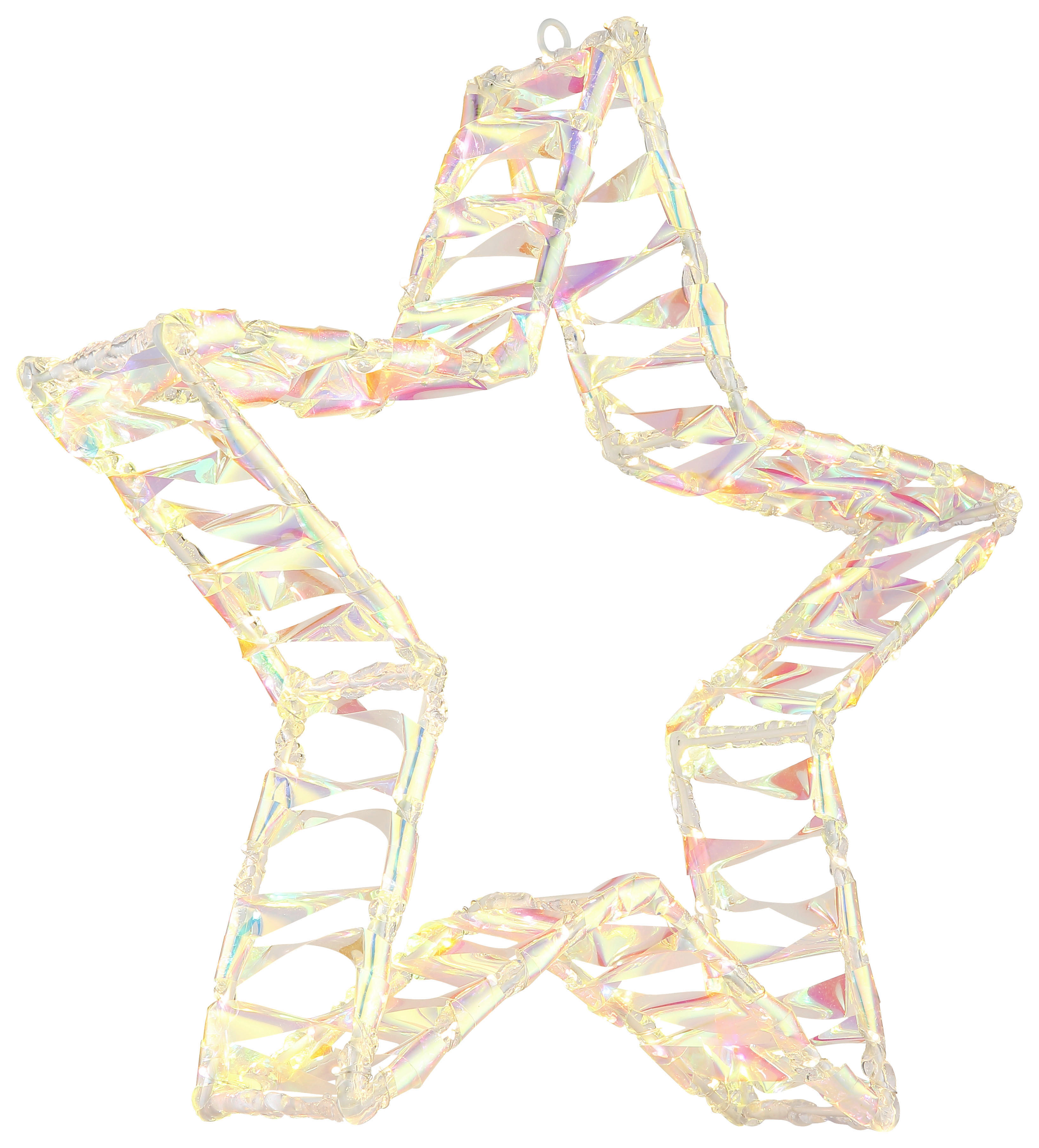 LED-Dekostern klar weiß B/H/L: ca. 7x39x37 cm STARA - klar/weiß (37,00/7,00/39,00cm) - GLOBO
