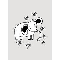 Komar Poster Scribble Elephant Elefant B/L: ca. 50x70 cm Scribble Elephant - (50,00/70,00cm) - Komar