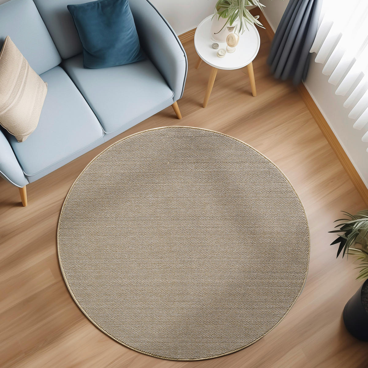 Ayyildiz Teppich LOOM beige D: ca. 120 cm LOOM - beige (120,00cm) - Ayyildiz