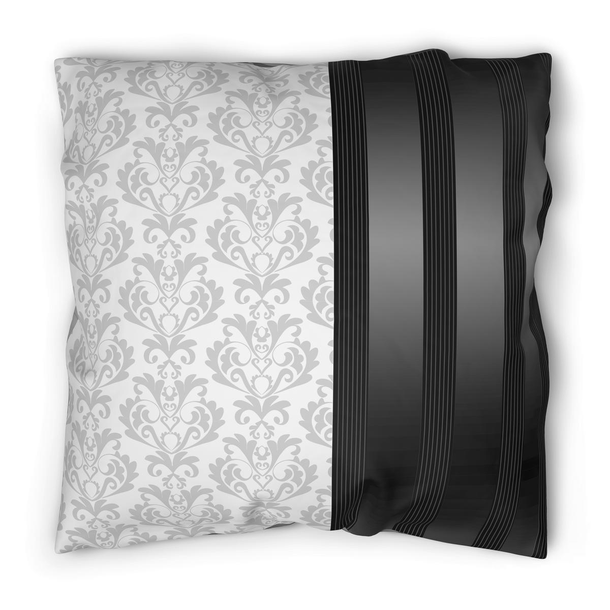 Baumwoll Bettwäsche Cotton touch Bettwäsche_Cotton-Touch Streifenran - anthrazit (135,00/200,00cm)