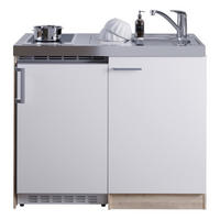 Respekta Miniküche 100 weiß matt B/H/T: ca. 100x87x60 cm 100 - Eiche/weiß (100,00/87,00/60,00cm) - Respekta