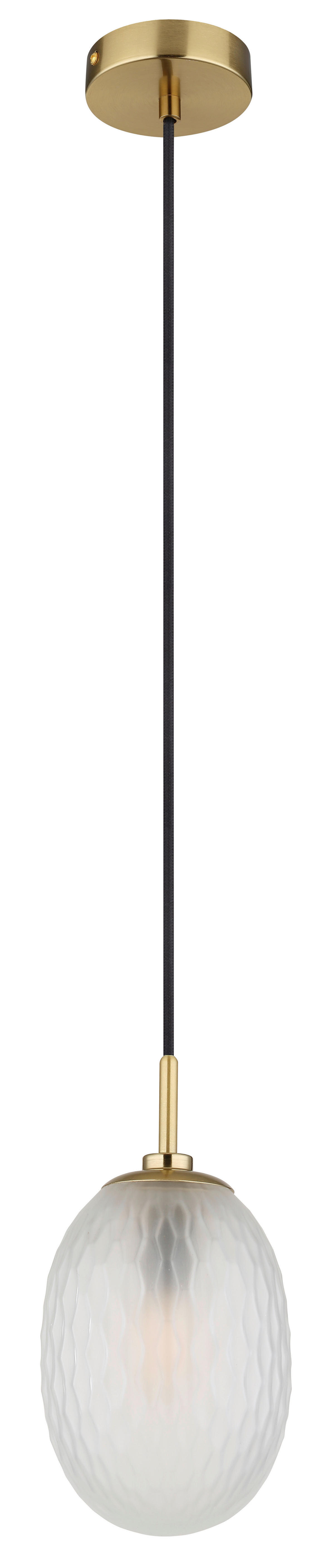 GLOBO Pendelleuchte gold schwarz Glas Metall Textil H/D: ca. 120x15 cm E14 1 Brennstellen DEVIN - gold/schwarz (15,00/120,00cm) - GLOBO