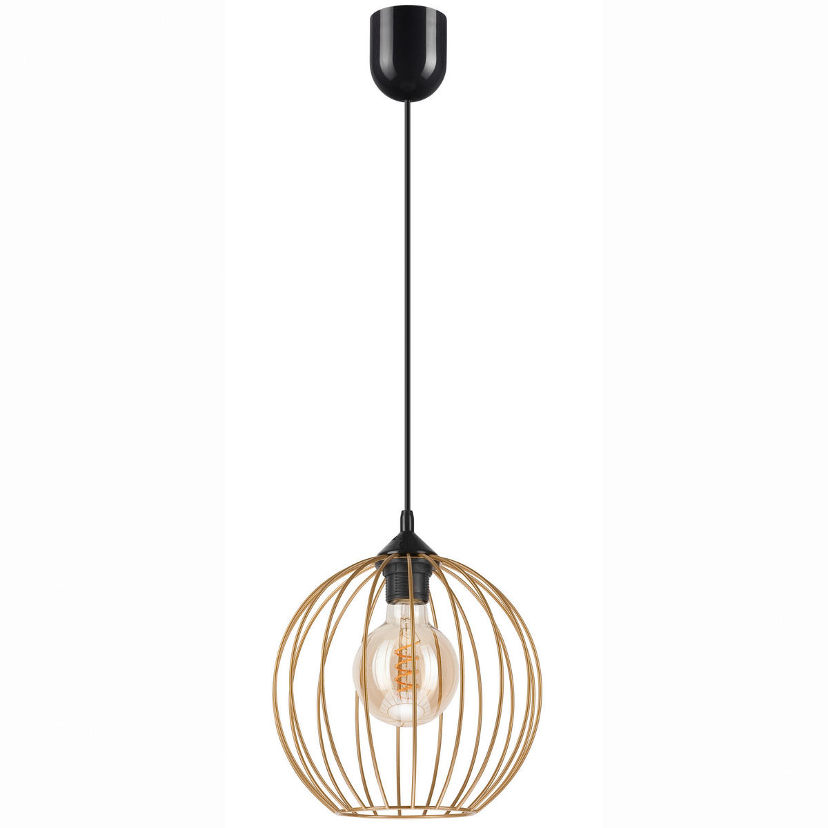 Lamkur Pendelleuchte ZOYA 45153 sand gold Stahl H/L: ca. 86x24 cm E27 1 Brennstellen Zoya - gold/sand (24,00cm) - Lamkur