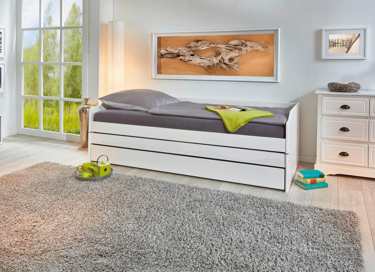 Funktionsbett Lotar weiß Liegefläche B/L: ca. 90x200 cm Lotar - weiß (97,00/65,00/209,00cm)