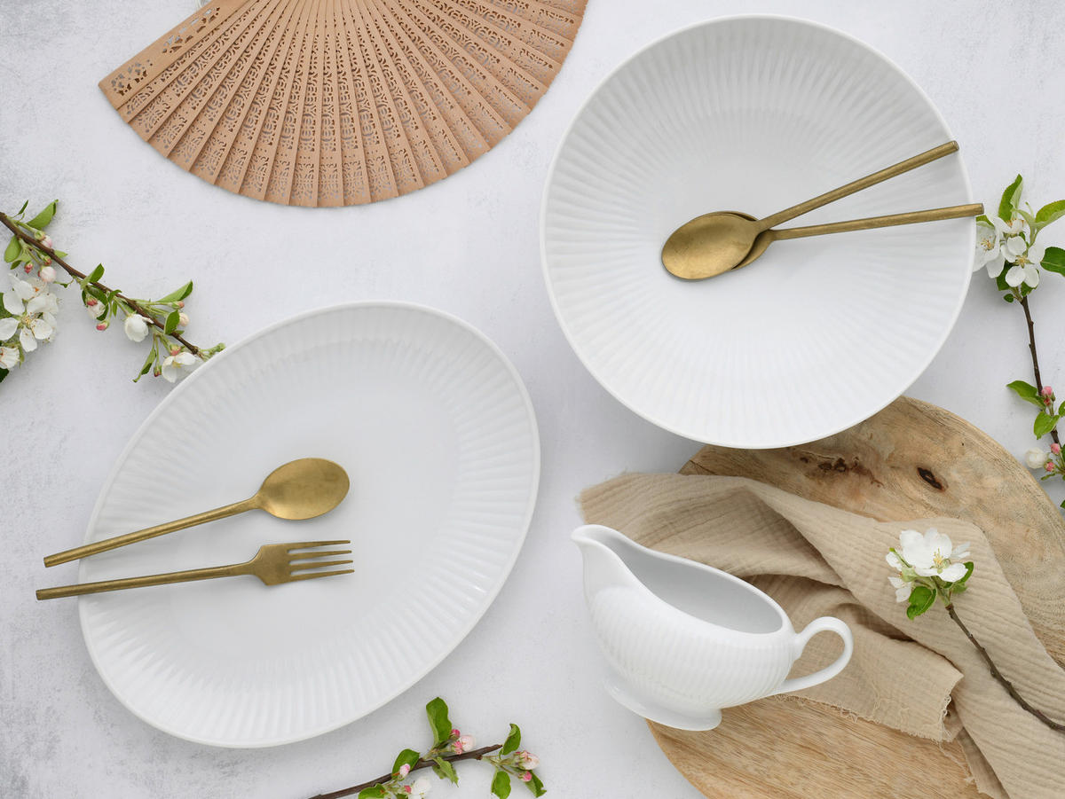 CreaTable Servierset Valencia weiß Porzellan Valencia - weiß - CreaTable