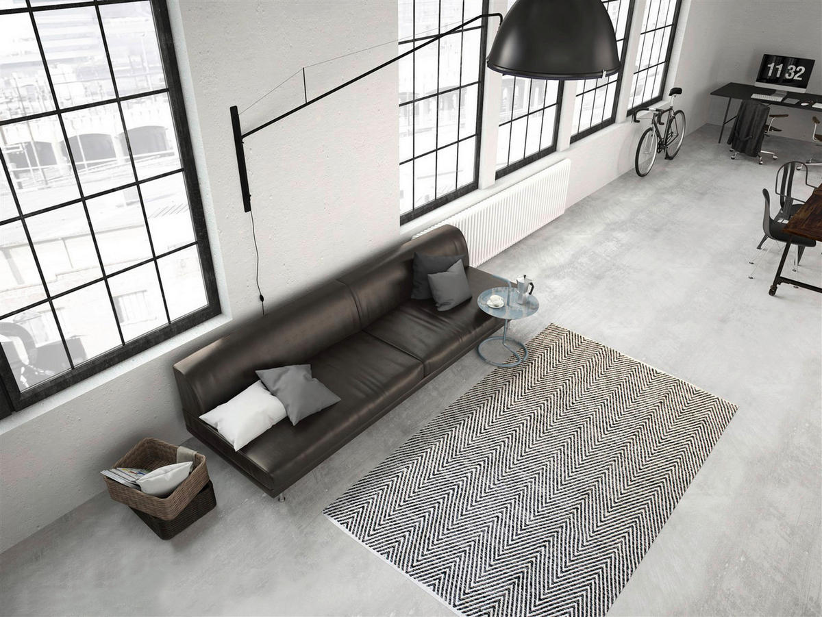 Kayoom Flachflorteppich Aperitif 510 grau B/H/L: ca. 80x0,7x150 cm Aperitif 510 - grau (150,00/80,00/0,70cm) - Kayoom