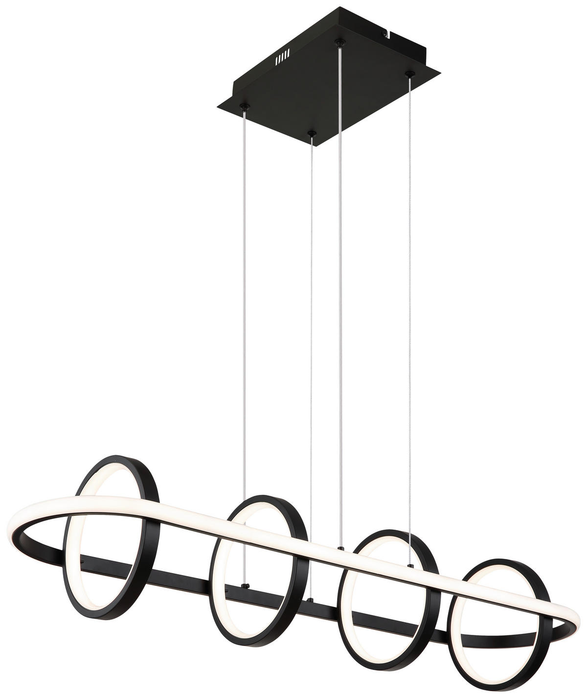 GLOBO Pendelleuchte schwarz Silikon Aluminium Metall B/H/T: ca. 28x120x90 cm 1.0 Brennstellen 67194-60R - schwarz (28,00/120,00/90,00cm) - GLOBO