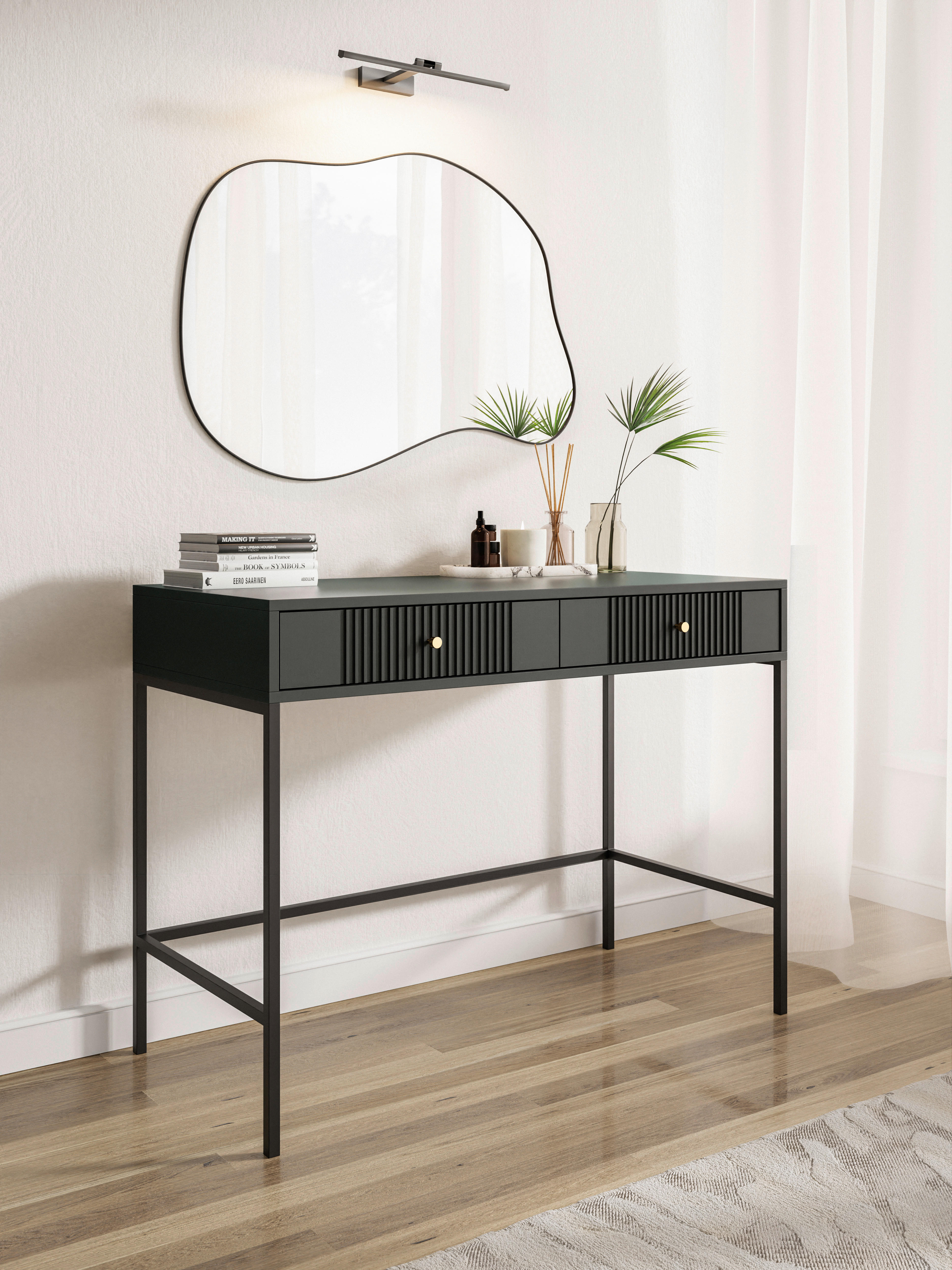 Schminktisch ISEO schwarz B/H/T: ca. 104,3x79x60 cm ISEO - schwarz (104,30/79,00/60,00cm) - WIPMEB