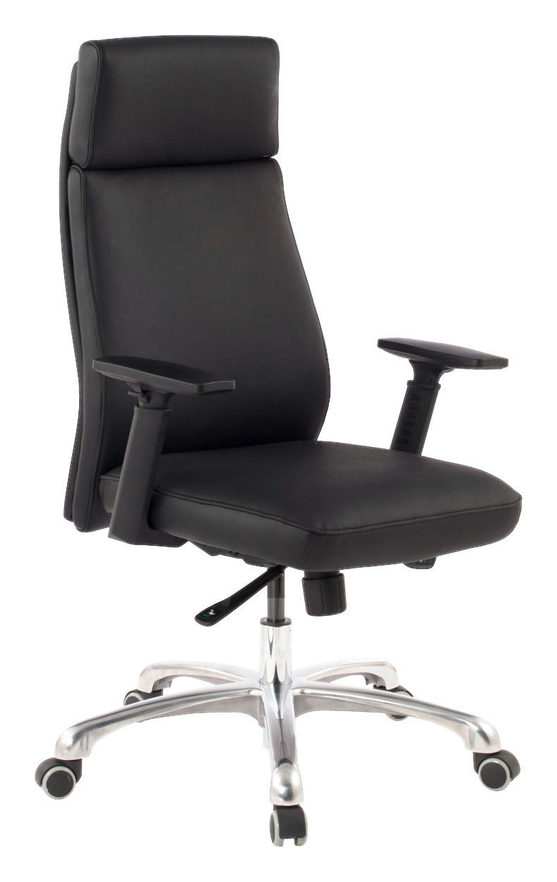 Drehstuhl schwarz Leder Bürostuhl PORTO - schwarz (68,00/118,00/75,00cm) - Amstyle