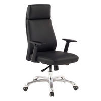 Drehstuhl schwarz Leder Bürostuhl PORTO - schwarz (68,00/118,00/75,00cm) - Amstyle