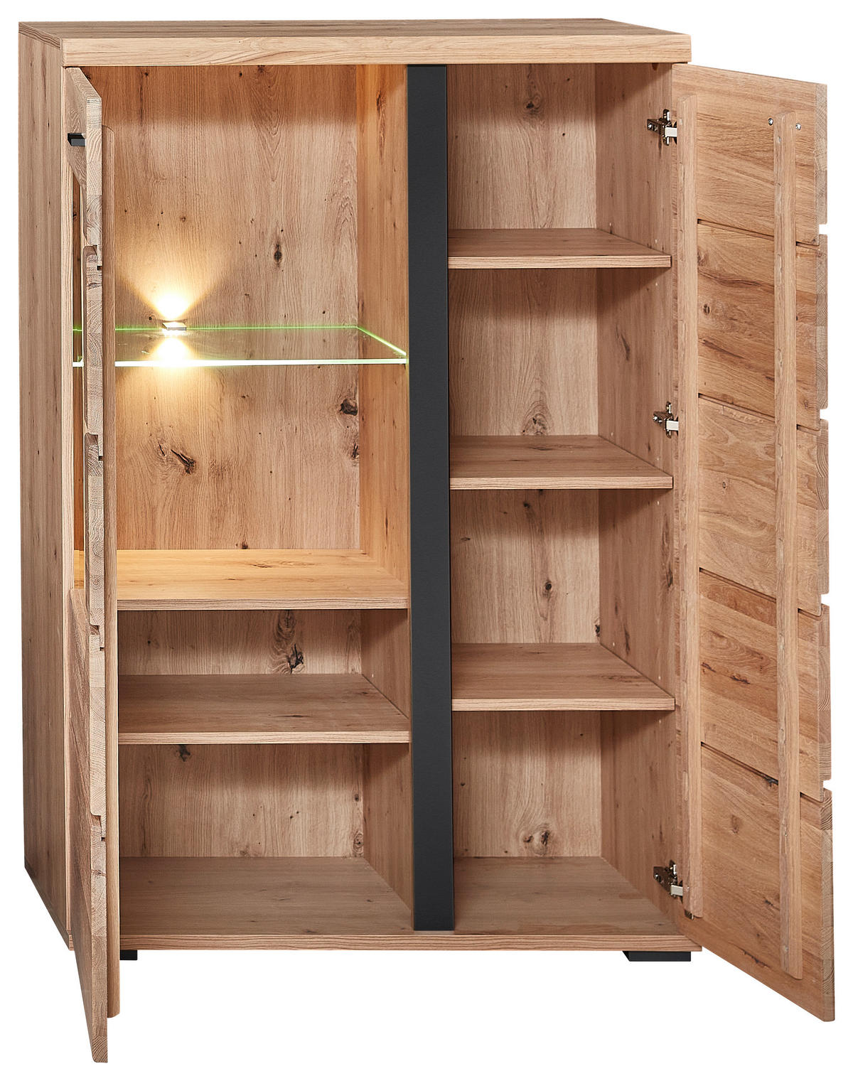 Vitrine Sonos II B/H/T: ca. 90x134x38 cm Sonos II - Esche/Eiche (90,00/134,00/38,00cm)