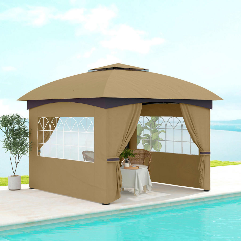 Thumbnail - Outsunny Pavillon beige Polyester B/H/L: ca. 335x285x335 cm
