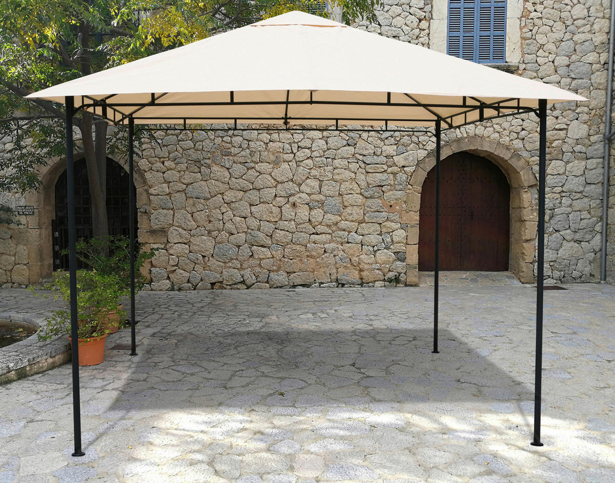 Grasekamp Pavillon Rimini Flex beige Stahl B/H/L: ca. 300x263x300 cm Rimini Flex - beige (300,00/300,00/263,00cm) - Grasekamp