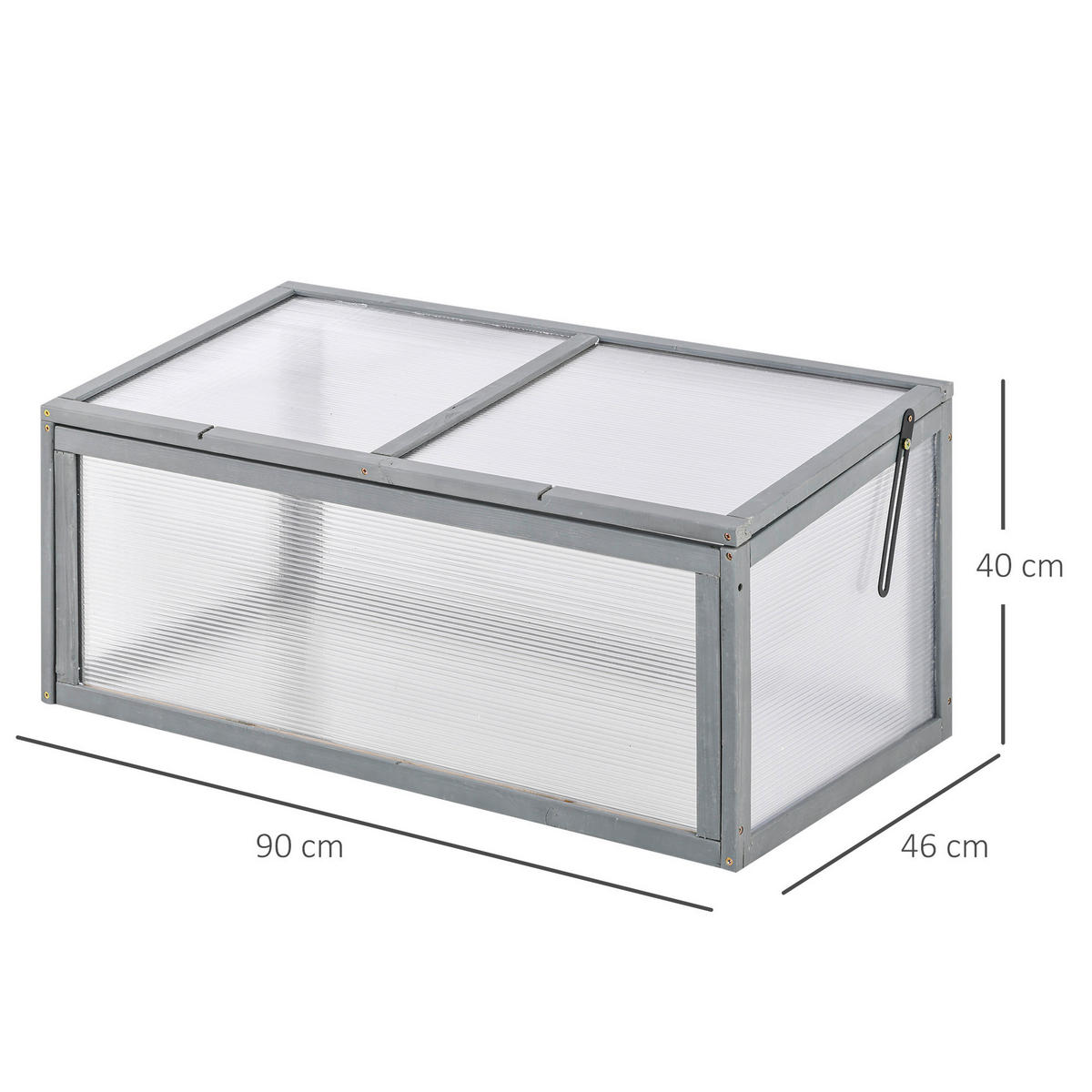 Outsunny Frühbeet B/H/L: ca. 46x40x90 cm Frühbeet - grau (90,00/46,00/40,00cm) - Outsunny