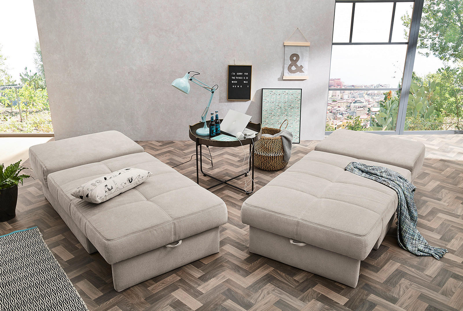 Recamiere  beige Microfaser B/H/T: ca. 93x205x78 cm Robin_Recamiere - beige (93,00/205,00/78,00cm)