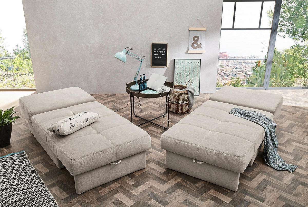 Recamiere  beige Microfaser B/H/T: ca. 93x205x78 cm Robin_Recamiere - beige (93,00/205,00/78,00cm)
