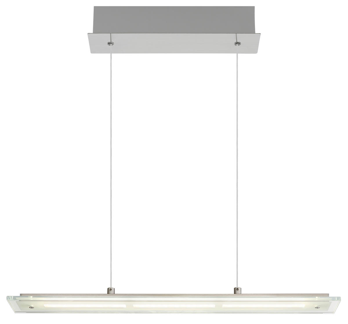 GLOBO Pendelleuchte nickel matt klar Metall Glas B/H/L: ca. 9x150x64 cm 1.0 Brennstellen NOVAK - klar/nickel matt (64,00/9,00/150,00cm) - GLOBO