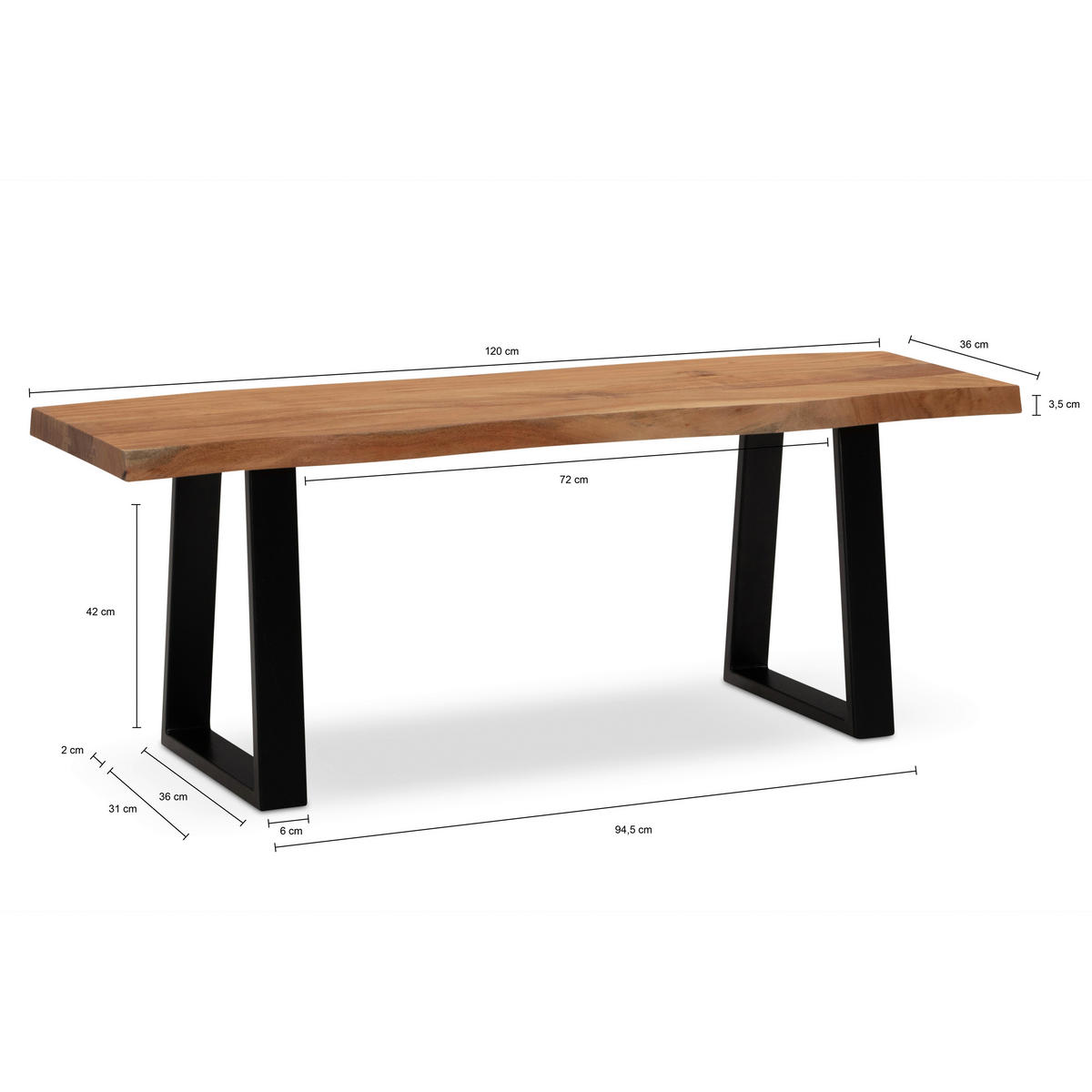 Sitzbank B/H/T: ca. 120x46x40 cm Garderobenbank - (120,00/46,00/40,00cm) - Wohnling