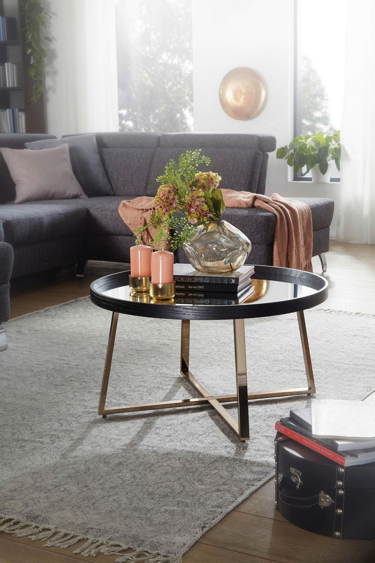 Couchtisch schwarz B/H/T: ca. 78x42x78 cm Couchtisch - schwarz (78,00/42,00/78,00cm) - Wohnling