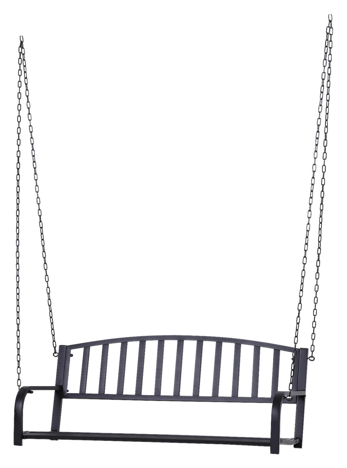 Outsunny Hängebank schwarz Metall B/H/T/L: ca. 60x53x63x127 cm Hängebank - schwarz (127,00/60,00/53,00cm) - Outsunny