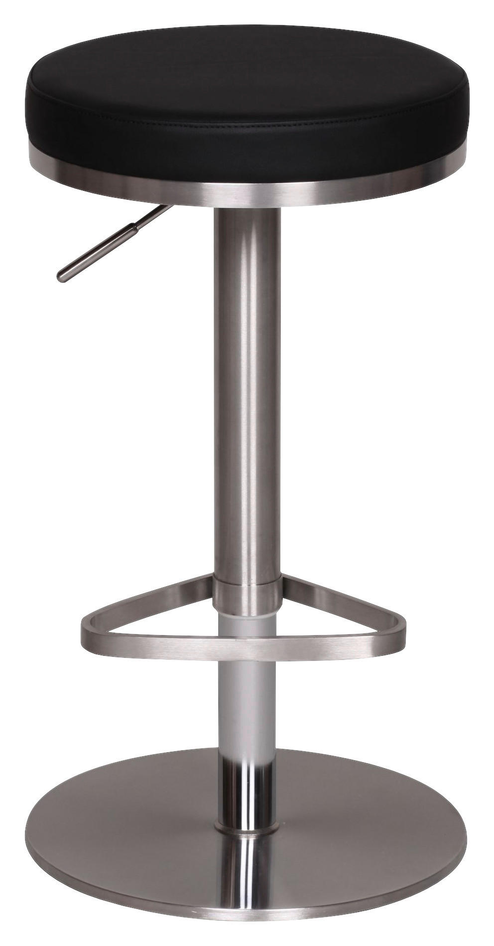 Barhocker schwarz Edelstahl Kunstleder Edelstahl Edelstahl Barhocker - schwarz/Edelstahl - Wohnling