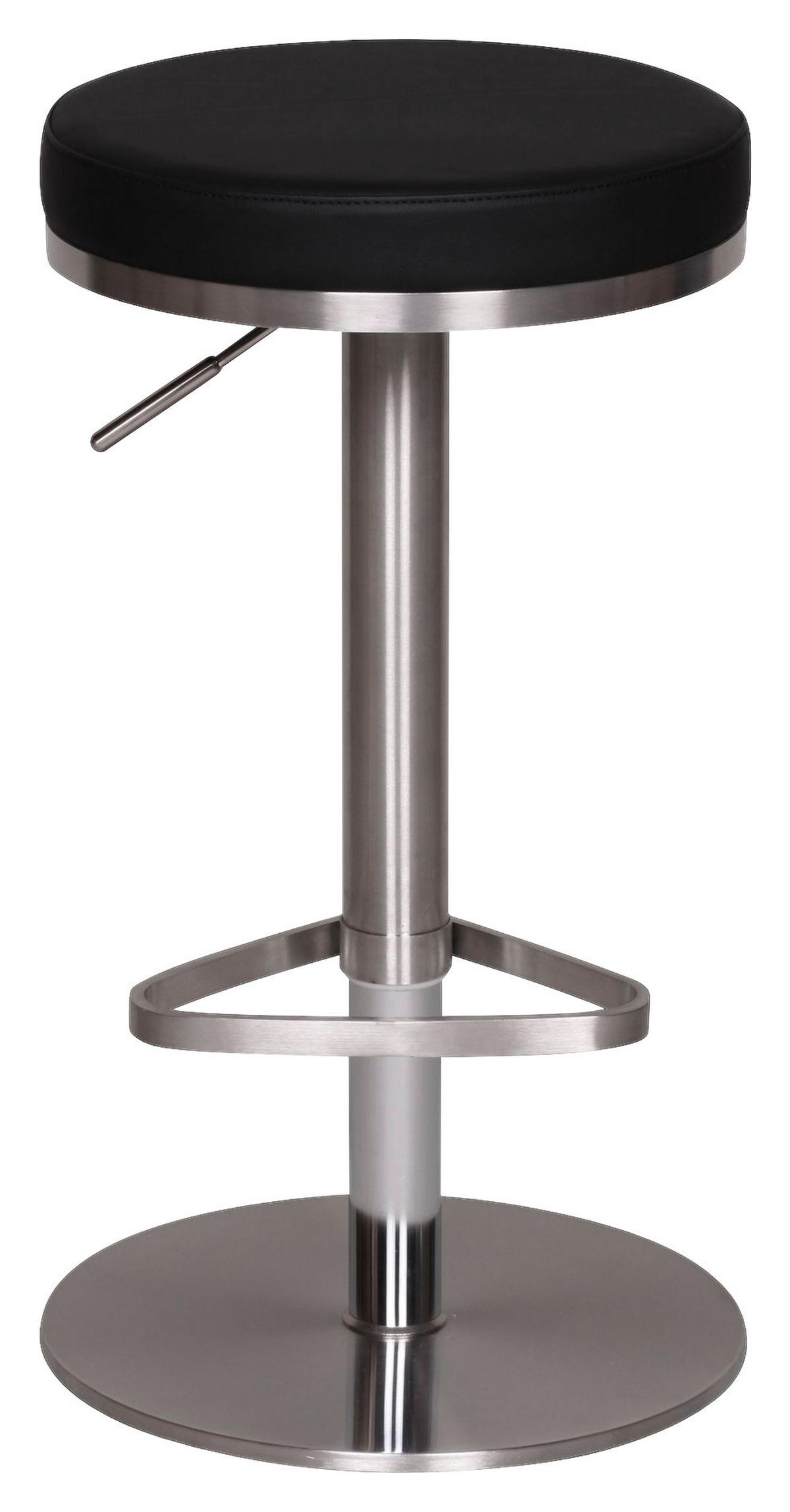 Barhocker schwarz Edelstahl Kunstleder Edelstahl Edelstahl Barhocker - schwarz/Edelstahl - Wohnling