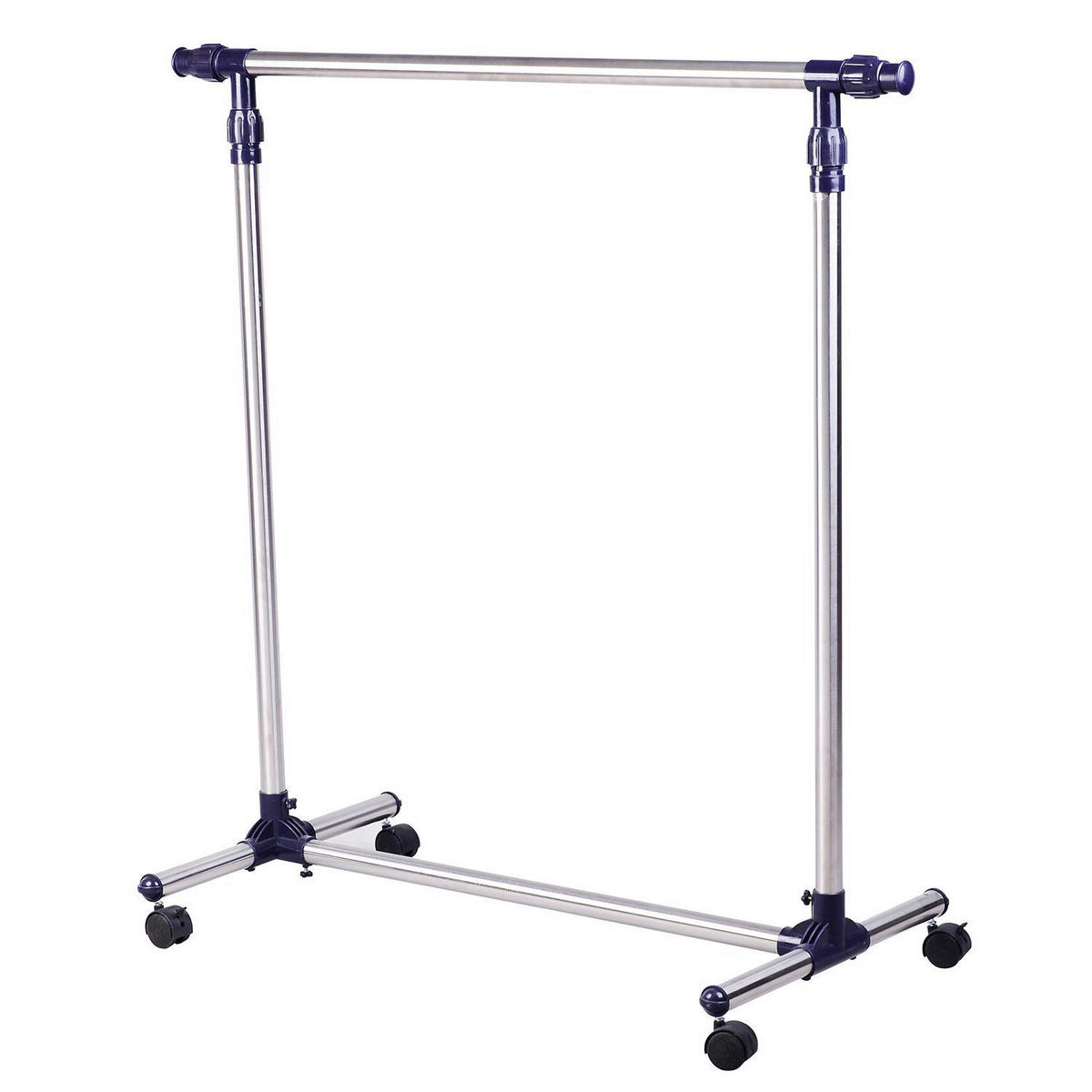 HOMCOM Garderobe silber Edelstahl B/H/L: ca. 45x86x95 cm Garderobenwagen - silber (95,00/45,00/86,00cm) - HOMCOM