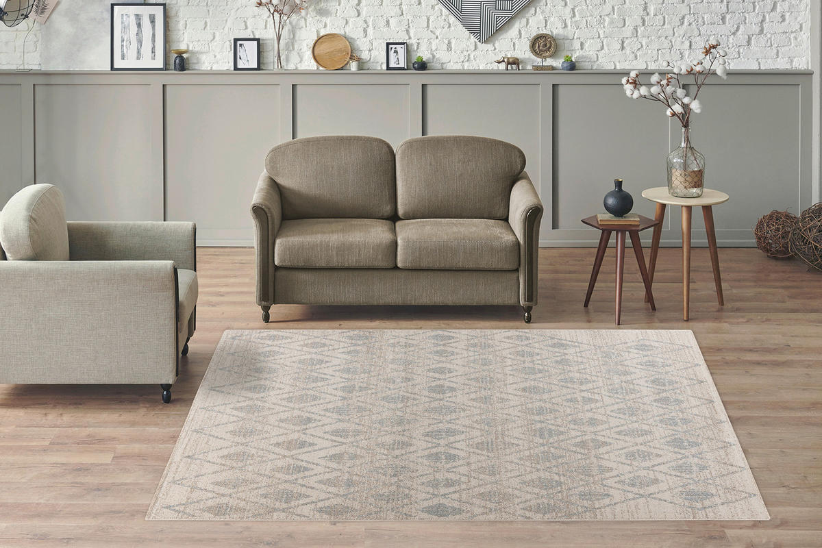 360Living Teppich Gene blau B/L: ca. 120x170 cm Gene - blau/beige (120,00/170,00cm) - 360Living
