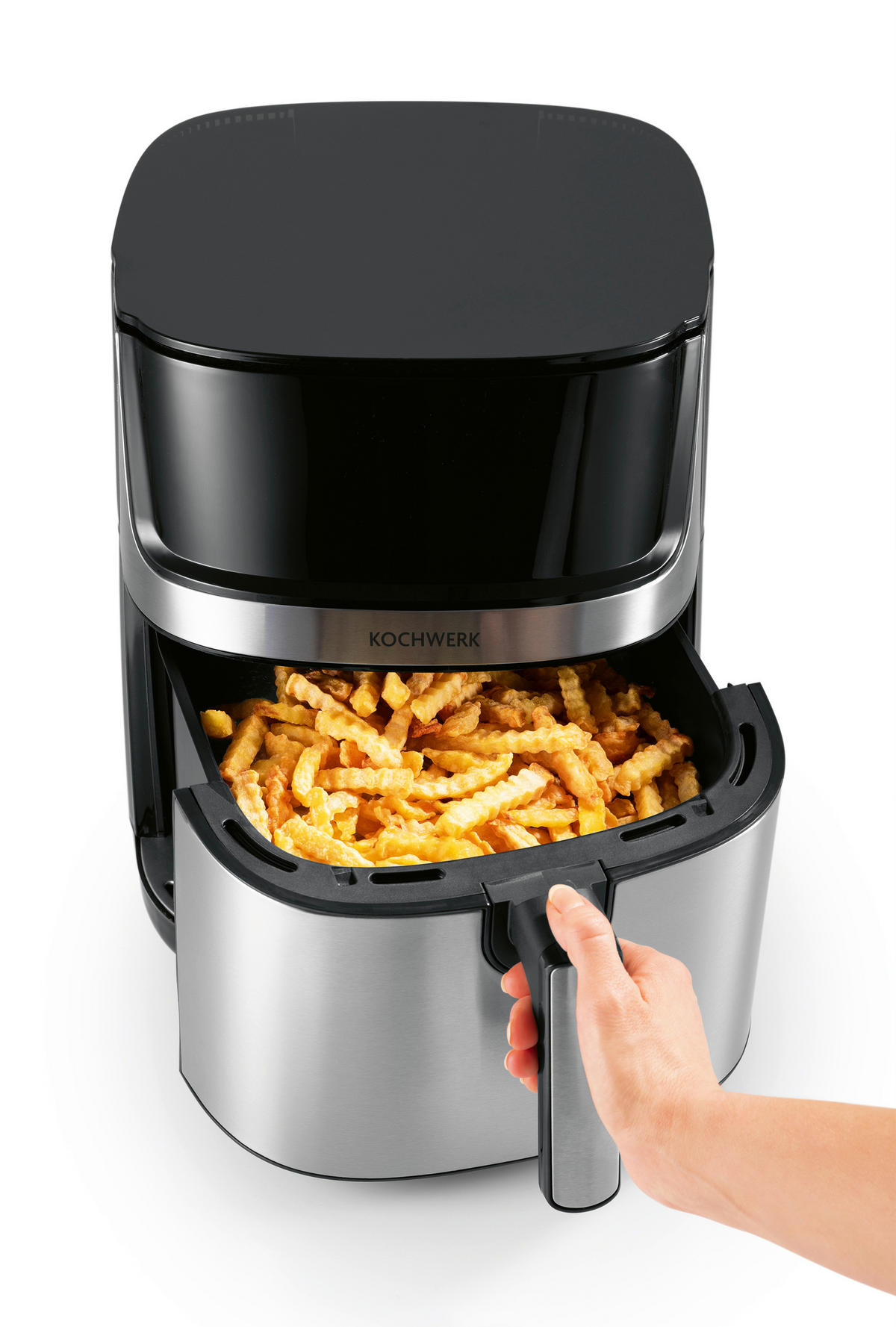 Rachs KOCHWERK Heißluftfritteuse Heißluftfritteuse 7,5l - schwarz/silber (29,00/37,00/35,00cm) - Rachs KOCHWERK