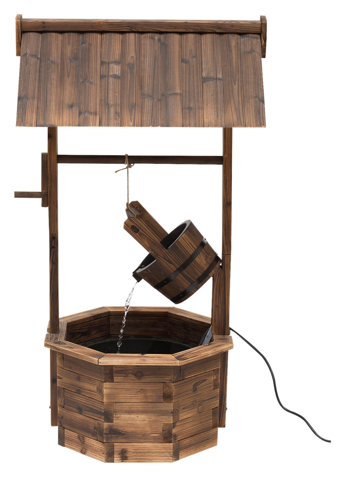 Outsunny Gartenbrunnen mit regulierbarem Wasserfall dunkelgrau B/H/L: ca. 5 günstig online kaufen