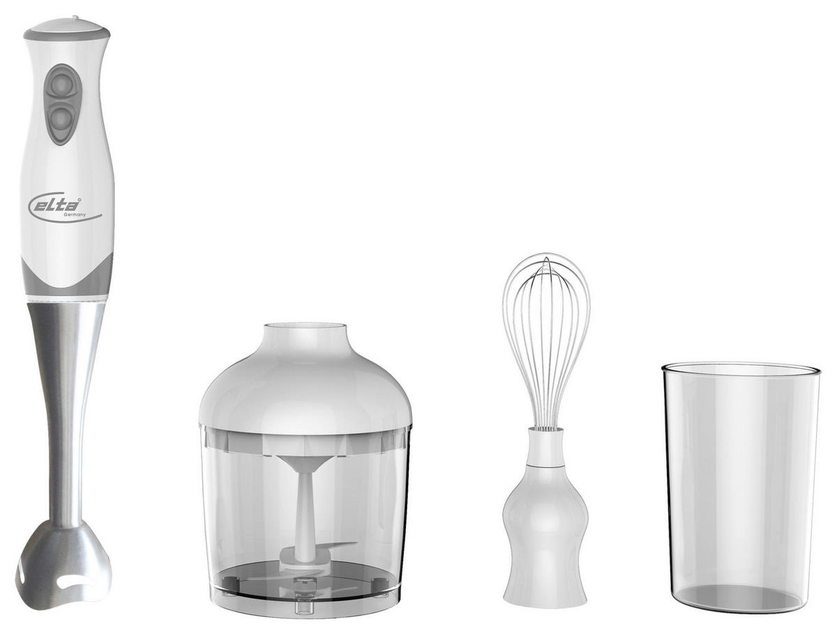 Elta Stabmixer-Set ESMS-200 weiß Edelstahl Stabmixerset - weiß/Edelstahl - Elta