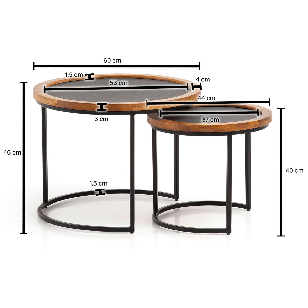 Couchtisch  B/H/T: ca. 60x46x60 cm Couchtisch - (60,00/46,00/60,00cm) - Wohnling