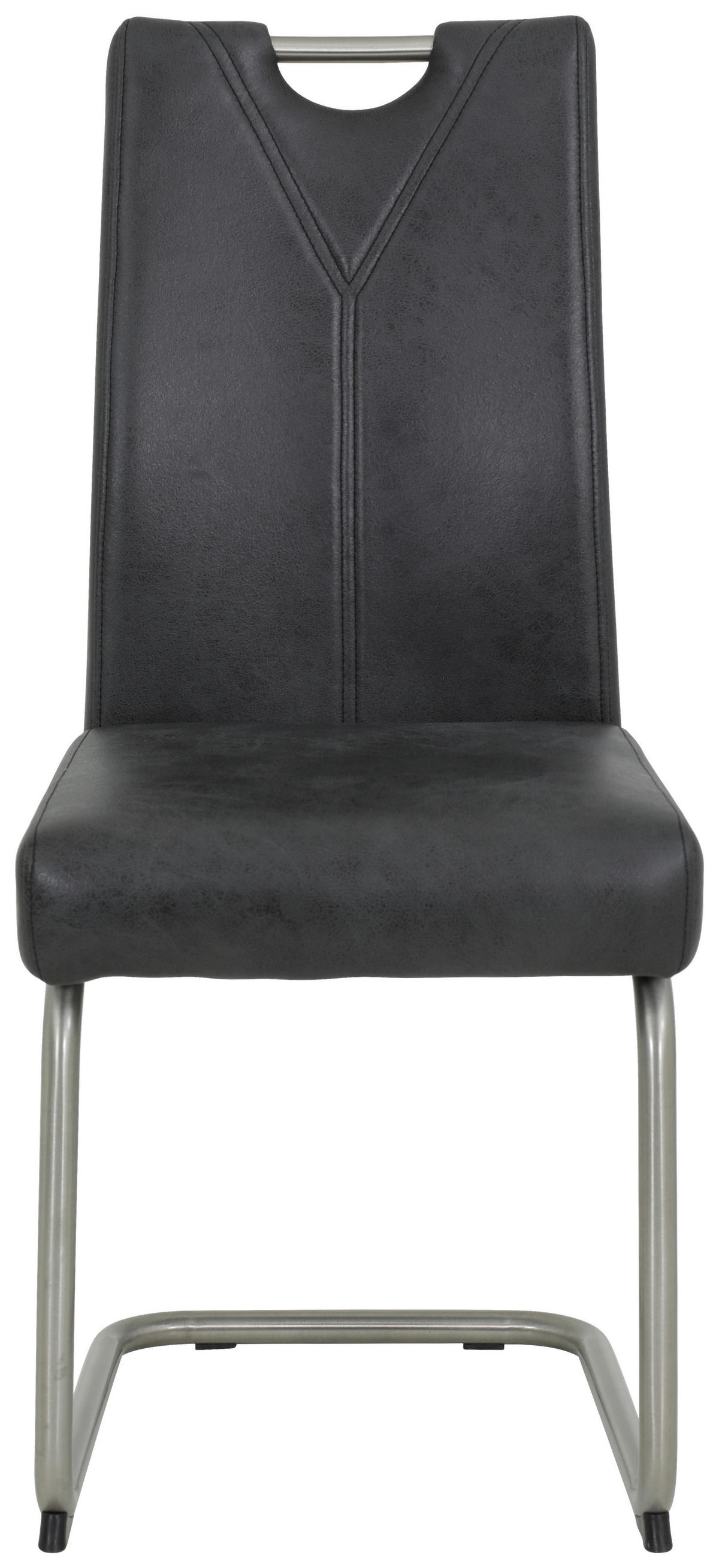 Schwingstuhl Sophia 4er Set anthrazit Vintage Microfaser B/H/T: ca. 43x99x58 cm Sophia 4er Set - anthrazit/Edelstahl (43,00/99,00/58,00cm) - Hela