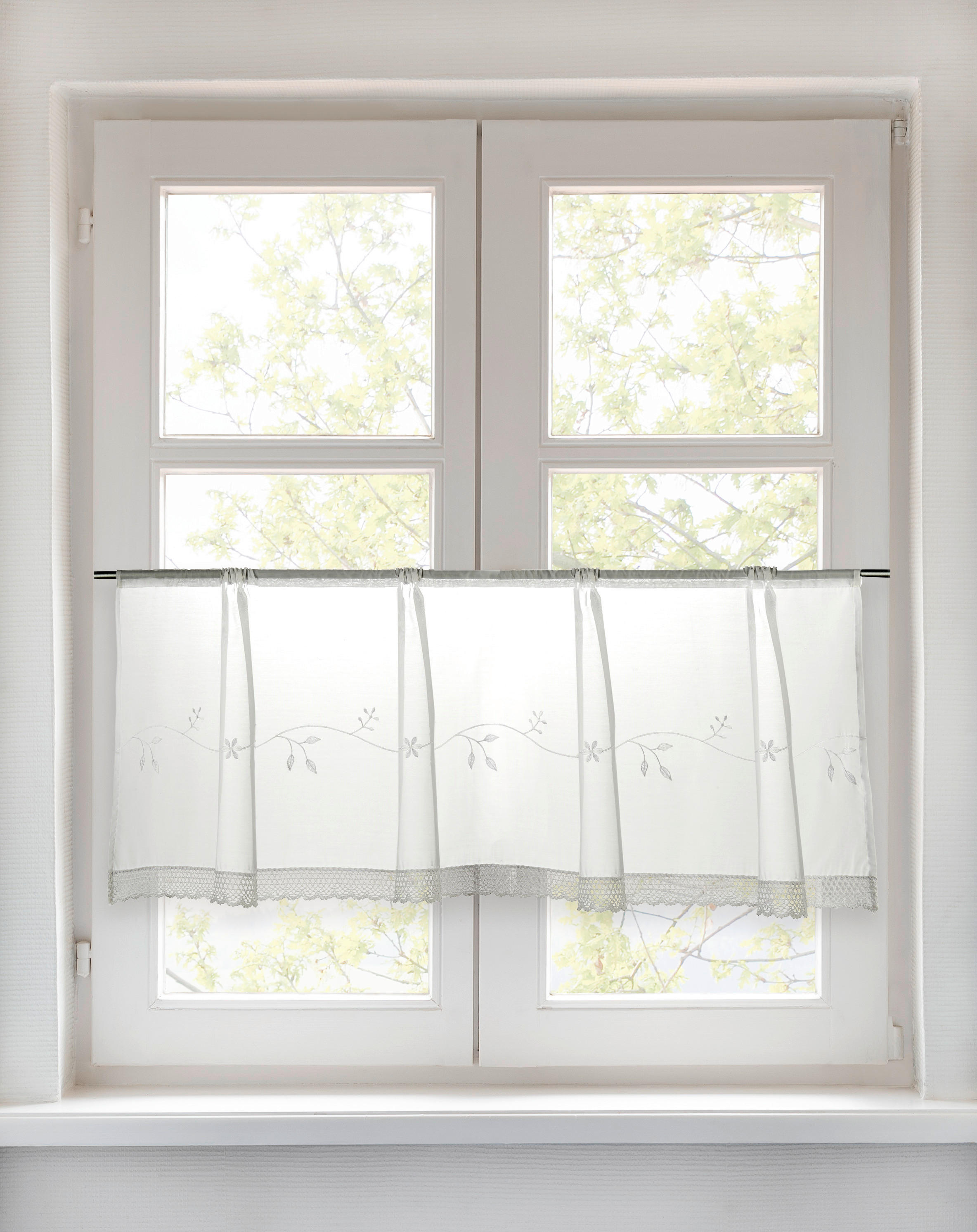 Scheibengardine Maciro weiß B/L: ca. 45x120 cm Maciro - weiß (45,00/120,00cm) - CASA CREATION