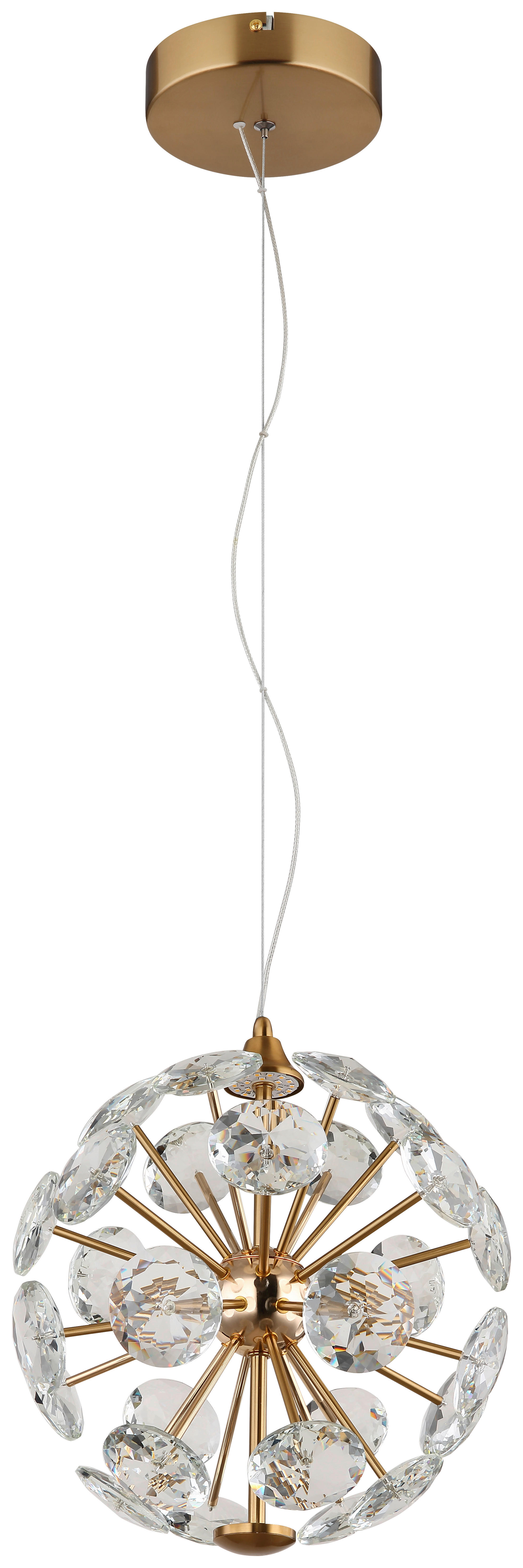 GLOBO Pendelleuchte klar gold Metall H/D: ca. 150x28 cm 1.0 Brennstellen Virina - klar/gold (28,00/150,00cm) - GLOBO