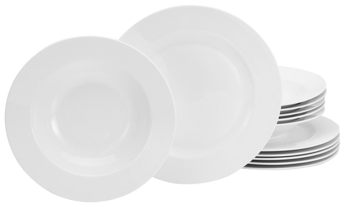 CreaTable Tafelservice Fleur Royal cremeweiß Porzellan 12 tlg. Fleur Royal - cremeweiß - CreaTable