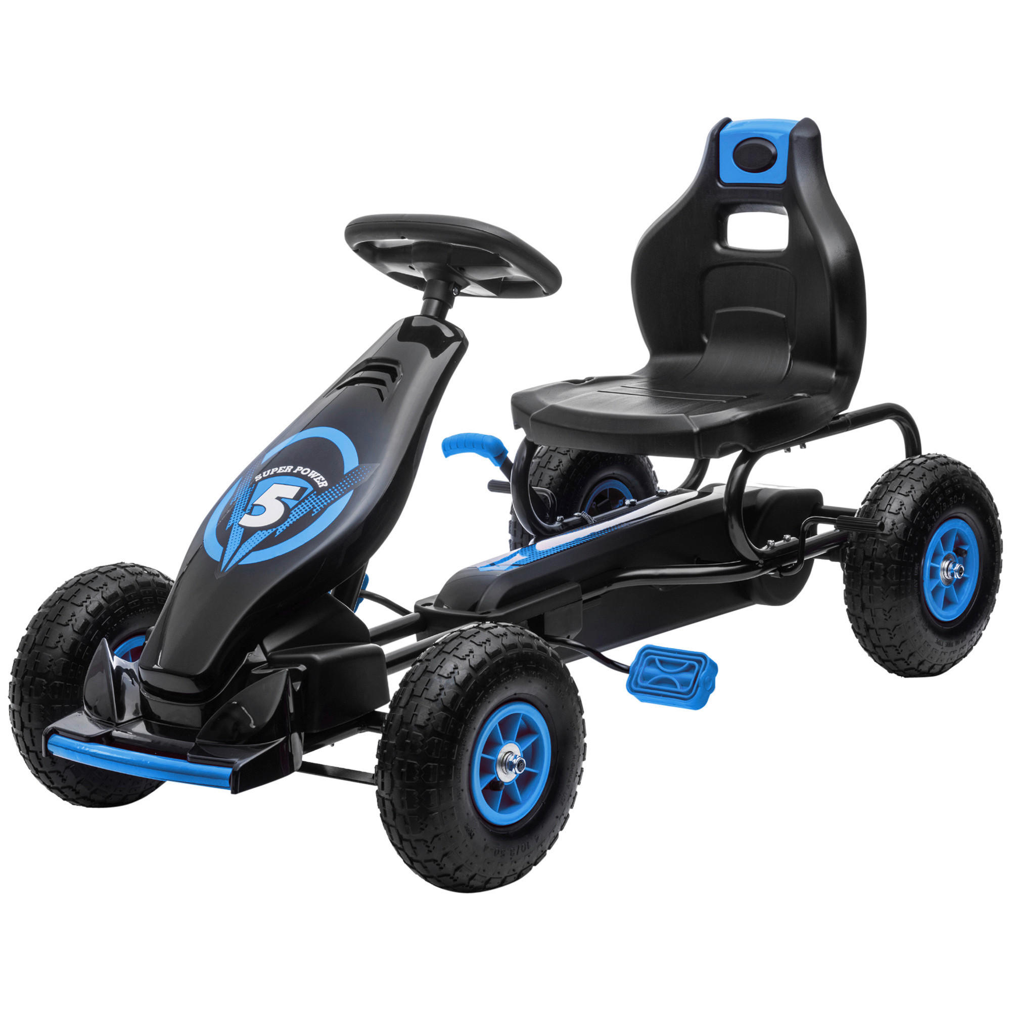 AIYAPLAY Go Kart schwarz B/H/L: ca. 58x61x121 cm Go Kart - blau/schwarz (121,00/58,00/61,00cm) - AIYAPLAY