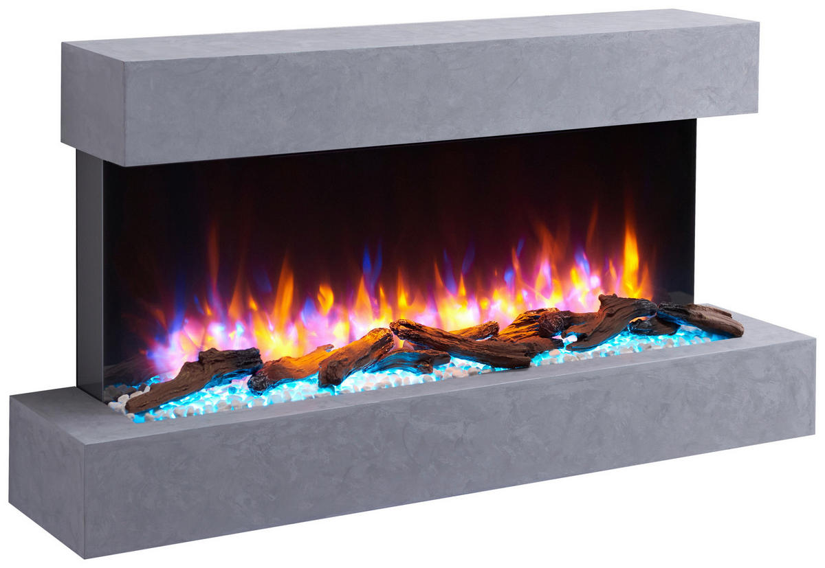 Balderia Wandkamin Ignis grau MDF B/H/T: ca. 110x57,3x25 cm ca. 2000 W Elekt.-Kamin Ignis EF197A-MT197C-CG - grau (110,00/57,30/25,00cm) - Balderia