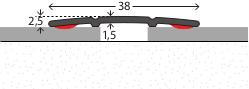 Übergangsprofil Sahara B/L: ca. 3,8x90 cm Übergangsprofil 900x38 sk sahara - Sahara (90,00/3,80/0,30cm)