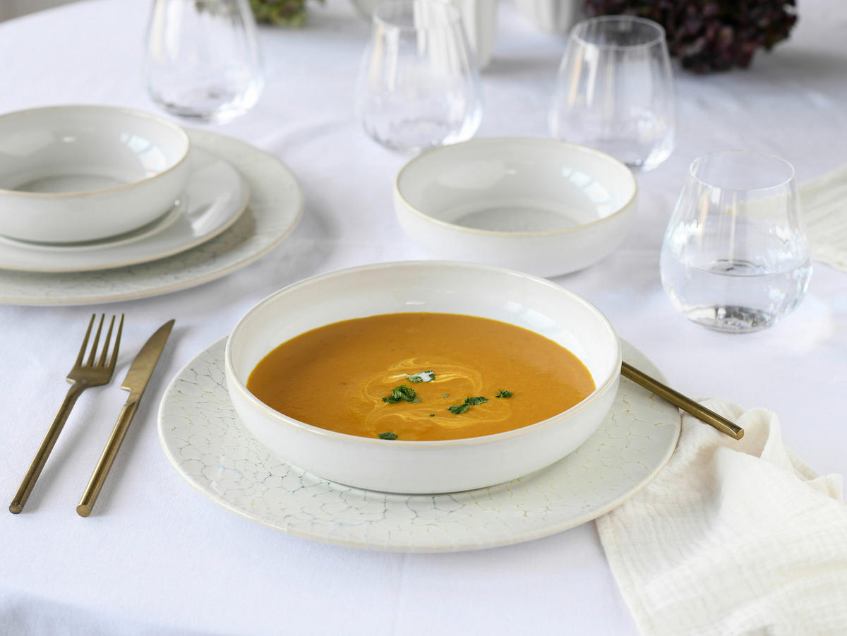 CreaTable Tafelservice Unico Toscania offwhite Steinzeug 8 tlg. Unico Toscania - offwhite - CreaTable