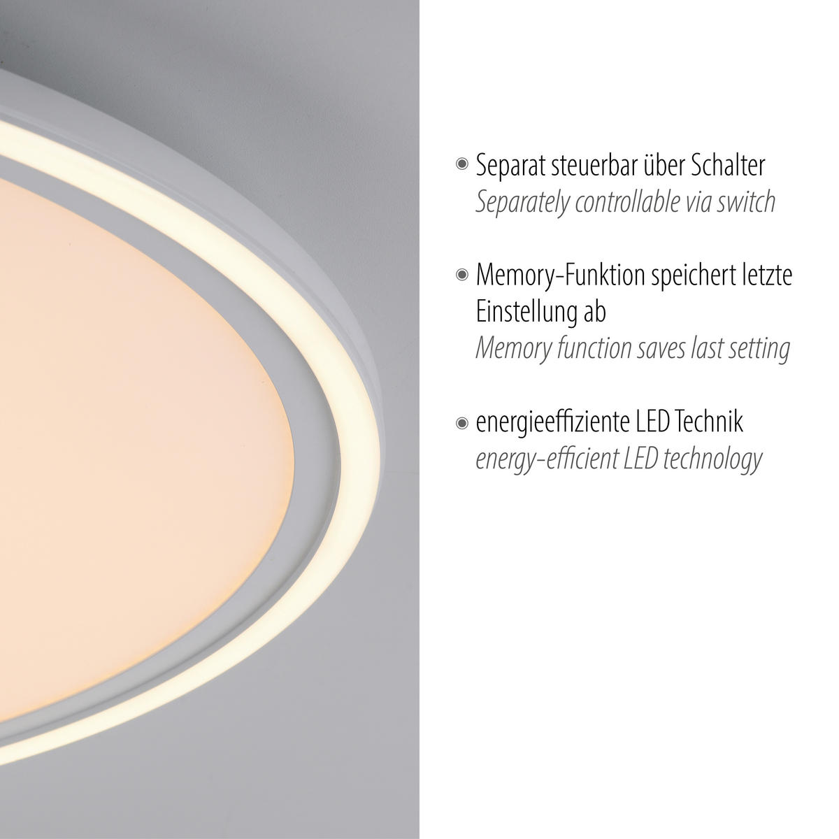 Just Light LED-Deckenleuchte BEDGING 14883-16 weiß Eisen Kunststoff H/D: ca. 6,5x40 cm 2 Brennstellen BEDGING - weiß (40,00/6,50cm) - Just Light