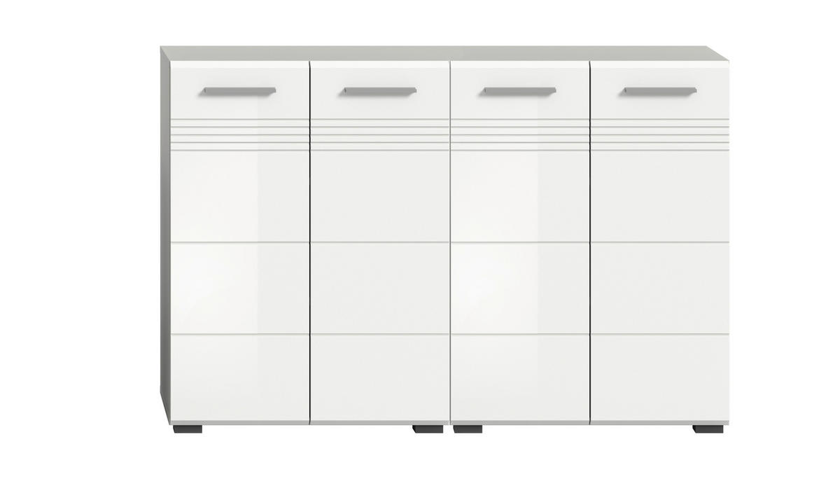 Badblock Copa hellgrau weiß Hochglanz B/H/T: ca. 120x80x30 cm Copa - hellgrau/weiß (120,00/80,00/30,00cm) - xonox.home